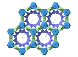 Beryl crystal structure with view down C&nbsp;axis