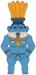 Bes was sometimes depicted with blue skin