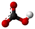 Ball and stick. model of a bicarbonate anion