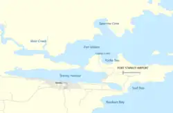 Map showing the Port Stanley area