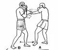 Blocking (straight punch to the body with the forearms)