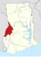 Location of Bono Region in Ghana