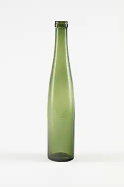 A green glass bottle