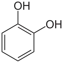 Chemical diagram of a catechol structure.