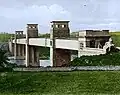 Original Britannia bridge (a colored postcard)