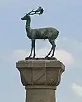 Bronze deer at the harbour