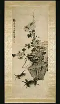 Crabs and Chrysanthemums, Gao Qipei, ink and light colour on paper, China, 18th century