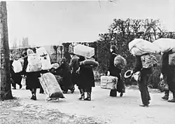 German refugees moving westwards in 1945