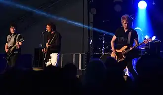 Buzzcocks in 2022 From left: Mani Perazzoli, Steve Diggle, Chris Remington and Danny Farrant (on drums).