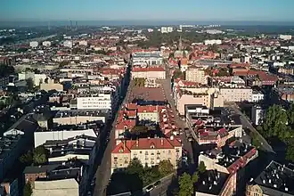 Aerial view of the city center