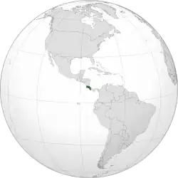 Location of Costa Rica