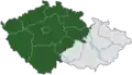 Map indicating the extent of Bohemia within the Czech Republic