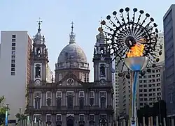 2016 public cauldron in downtown Rio de Janeiro.