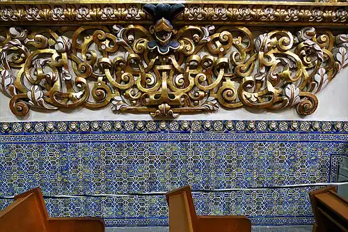 Azulejos inside the Chapel of the Rosario (1531-1690),[32] Puebla City, Mexico