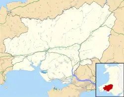 Carmarthenshire shown within Wales