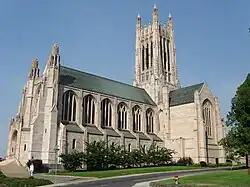 The Episcopal Cathedral of St. John the Evangelist dominates the South Hill skyline