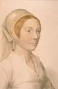 Unknown woman engraved as Catherine Howard, 1797, Francesco Bartolozzi after Hans Holbein[83]