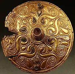 Celtic gold-plated disc, France, 4th century BC