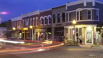 Downtown Bentonville at night