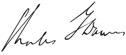 Cursive signature in ink