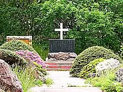 Memorial with Christian cross