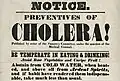 Hand bill from the New York City Board of Health, 1832—the outdated public health advice demonstrates the lack of understanding of the disease and its causative factors.