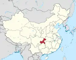 Location of Chongqing Municipality within China
