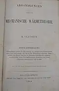 Title page of an 1864 edition of Clausius's Abhandlungen über die mechanische Wärmetheorie, volume I