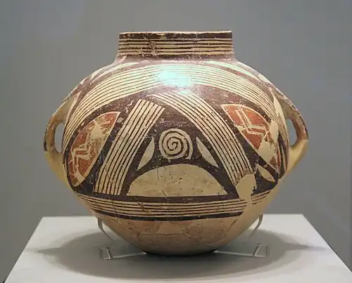 Clay vase with polychrome decoration, Dimini, Neolithic Greece (5300–3300 BC)