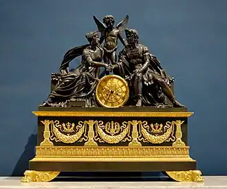 Clock with Mars and Venus; c. 1810; gilded bronze and patina; height: 90&nbsp;cm; Louvre