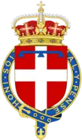 Arms as Crown Prince as Knight of the Most Noble Order of the Garter (expelled in 1941)