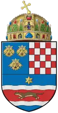 The official version had St. Stephen's crown due to Croatia–Slavonia being part of Lands of the Crown of Saint Stephen.