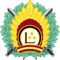Emblem of the Latvian National Armed Forces including the sun with 17 rays and three stars