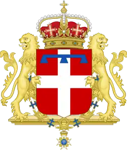 Arms as Crown Prince as knight of the Order of the Seraphim