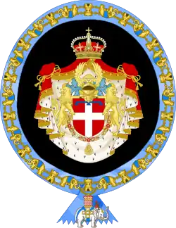 Arms as Crown Prince as knight of the Order of the Elephant Variant