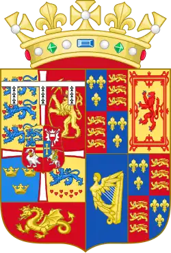 Coat of arms of Anne as Princess of Denmark
