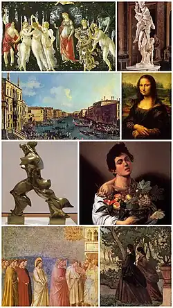 A collage of Italian art.