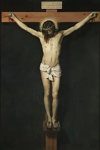 A depiction of Jesus on the cross.