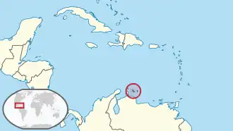 Location of Curaçao