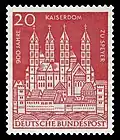 Postal stamp of 1961 commemorating the 900th anniversary of Speyer Cathedral
