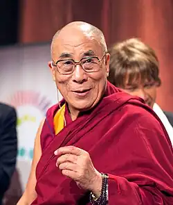 Tenzin Gyatso, 14th Dalai Lama, recipient of 1989 Nobel Peace Prize and Congressional Gold Medal in 2007 (professor)