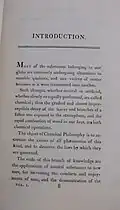 Introduction of an 1812 copy of "Elements of Chemical Philosophy"
