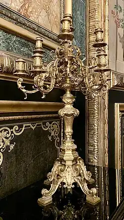 Candelabrum with eleven lights; by Ferdinand Barbedienne; 1861; gilt bronze; height: 83.7&nbsp;cm, length: 49.4&nbsp;cm; Napoleon III Apartments[172]