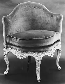 French desk chair, beechwood with leather upholstery, c. 1740–50