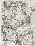 Historical map of German East Africa, 1892