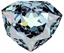Computer reconstruction of the "French Blue" diamond, as cut by Jean Pitau for Louis XIV in 1673 (ca. 31&nbsp;mm ×&nbsp;25&nbsp;mm (1.22&nbsp;in ×&nbsp;0.98&nbsp;in)).