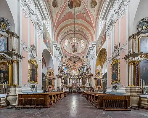 Interior of the Dominican Church of the Holy Spirit in Vilnius, reconstructed in a Late Baroque style in the 17th century[38]
