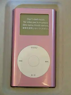 Pink colored iPod Mini