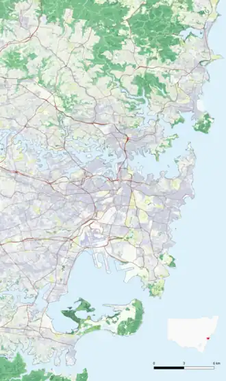 Botany Bay is located in east Sydney