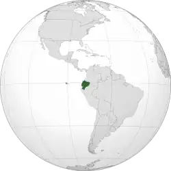 Location of&nbsp;Ecuador&nbsp;(dark green)